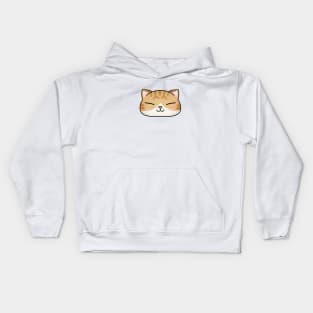 Cute Orange Tuxedo Cat Face Kids Hoodie